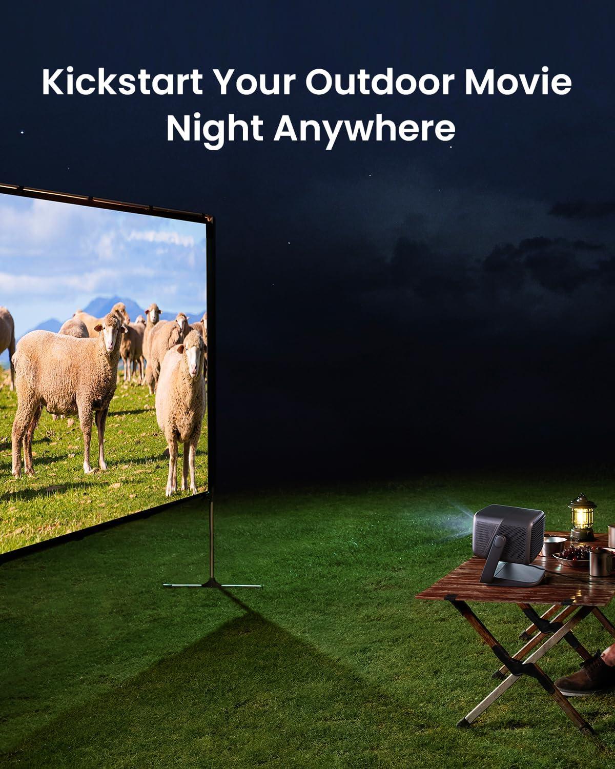 image:imageJMGO 100 inch Projector Screen 4K3DHDR Support AntiWrinkle High Contrast Front amp Rear Projection Easy Setup for Home Theater Outdoor Movies Office amp Gaming