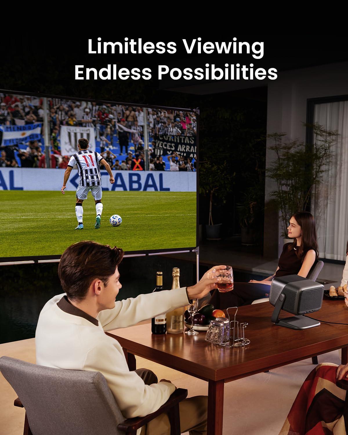 image:imageJMGO 100 inch Projector Screen 4K3DHDR Support AntiWrinkle High Contrast Front amp Rear Projection Easy Setup for Home Theater Outdoor Movies Office amp Gaming