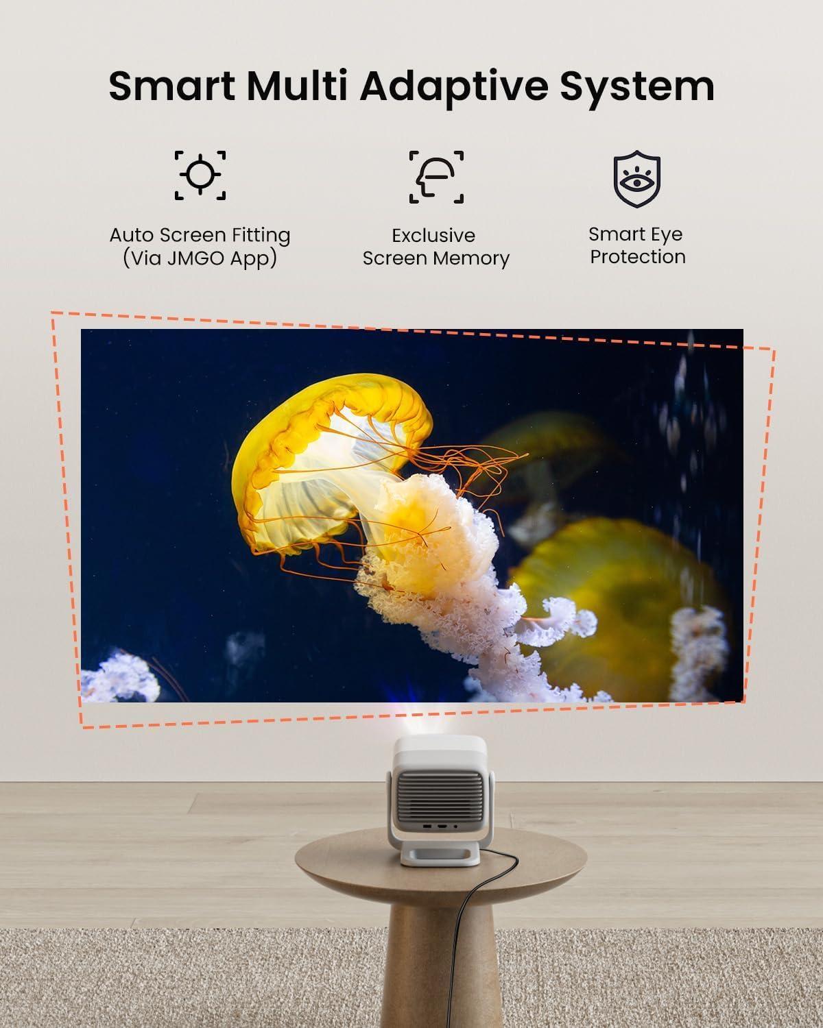 image:imageJMGO N1 Portable Projector 1080P FHD 4K Supported 200 MALC Triple Laser 3D Movie Projector for Home Theater Outdoor Gimbal Auto Image Correction 750 Lumens 2x5W Dynaudio Speakers ATV 11