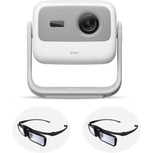 JMGO N1 Portable Projector 1080P FHD, 4K Supported, 150″ MALC™ Triple Laser 3D Movie Projector for Home Theater Outdoor, Gimbal Auto Image Correction, 800 Lumens, 2x5W Dynaudio Speakers, Android TV 11