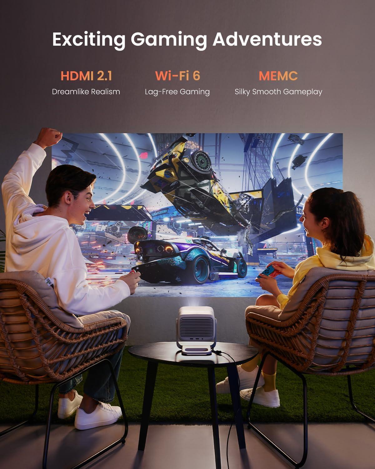 image:imageJMGO N1 Portable Projector 1080P FHD 4K Supported 150 MALC Triple Laser 3D Movie Projector for Home Theater Outdoor Gimbal Auto Image Correction RenewedATV