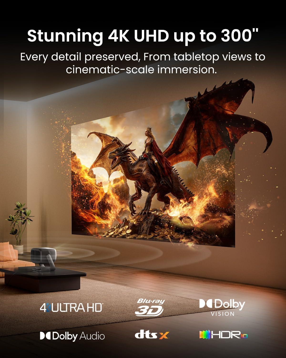 image:imageJMGO N3 Ultimate 4K Triple Laser Projector 5800 ISO Lumens 3in1 Lens Shift Optical Zoom AI Gimbal 200001 Contrast 1ms Low Latency VRR amp ALLM Dolby Vision Home Theater